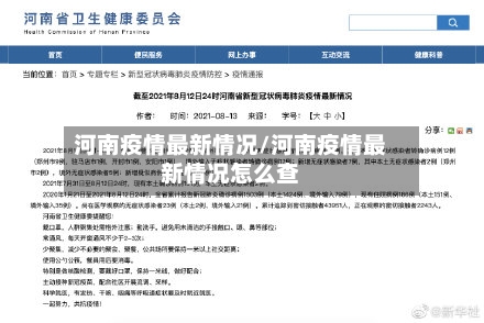 河南疫情最新情况/河南疫情最新情况怎么查