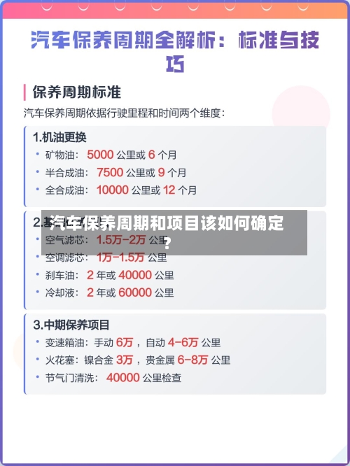 汽车保养周期和项目该如何确定？